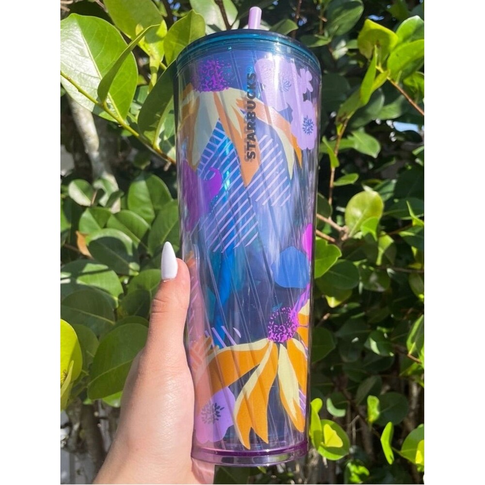Starbucks 2022 Spring Florals Acrylic Venti 24 Oz Cold Drink Cup Tumbler NWT